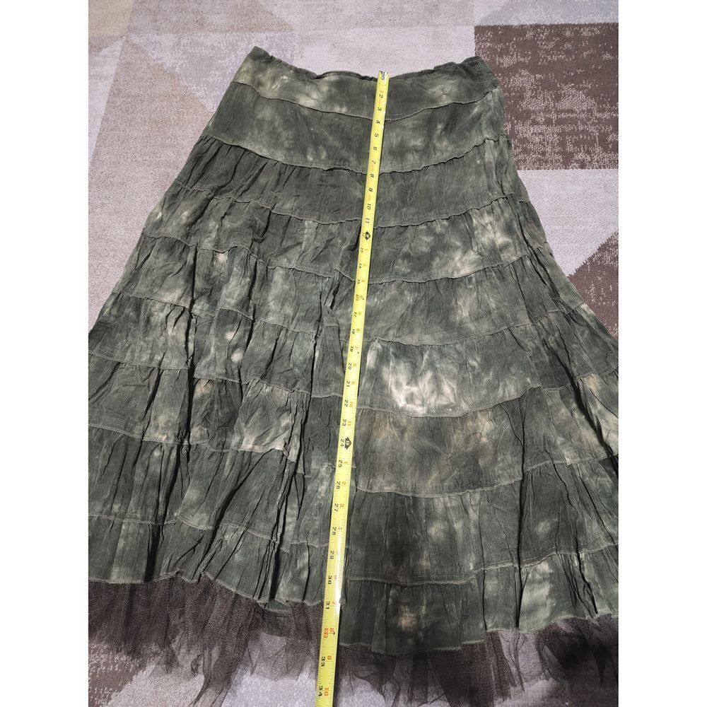 Magnet Women’s Cotton Gypsy Skirt Olive Green Boho Maxi Skirt Size 8 Medium - Picture 6 of 15